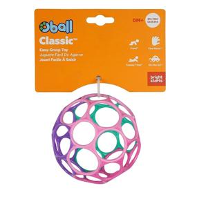 img 1 attached to 🌈 Bright Starts Oball Classic Easy-Grasp Toy - Pink/Purple, Perfect for Newborn+ Stimulation and Play"