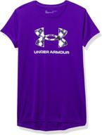 optimize search: short sleeve t-shirt for girls by under armour with a big logo логотип