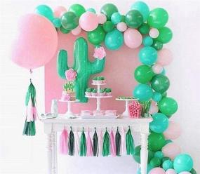 img 3 attached to 🌵 Ultimate Cactus Party Decoration: 100 Pack Balloon Garland & Arch Kit with 100 Latex Balloons and 16 Feet Balloon Strip Tape for Fiesta, Taco & Mexico Party