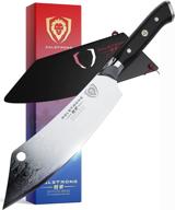 🔪 dalstrong 8" chef cleaver hybrid knife - shogun series crixus: razor sharp meat knife - japanese aus-10v super steel - with sheath logo