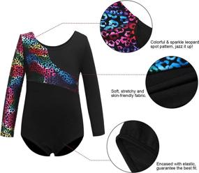 img 1 attached to Leotards Gymnastics Sparkle Leopard Unitards