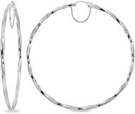 💎 sophisticated sterling silver twist round large hoop earrings: perfect for women and girls (2x50mm - 70mm diameter) logo