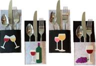 🍷 wine tasting party silverware holders - 8 pack of colorful felt with wine-themed images. perfect for entertaining or gifting! логотип