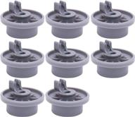 💙 blue stars ultra durable dishwasher lower rack wheel replacement (pack of 8) - exact fit for bosch & kenmore dishwashers - easy to install - replaces 420198 ap2802428 ps3439123 логотип