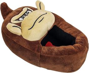 img 3 attached to 🦍 Donkey Kong Nintendo Boys Slipper: Full Body Design with Sturdy Stipple Outsole, Brown, Toddler Size 10-11 to Kids Size 3-4