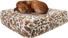 img 3 attached to 🦒 BESSIE AND BARNIE Giraffe Ultra Plush Faux Fur Luxury Sicilian Rectangle Pet/Dog Bed: Durable & Cozy