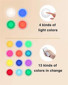 img 1 attached to 🔦 Wireless LED Push Lights with Remote Control, 13 Color RGB - Ideal for Closet, Bedroom Wall, Kitchen Cabinet - Battery Powered Puck Light by semsmoks. Convenient 3M Stick On, Big Size 6 Pack