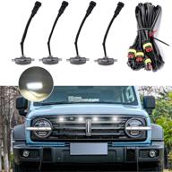 viesyled front grille lights lamp assembly compatible with ford raptor exterior accessories logo