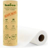 🌱 bambaw reusable bamboo eco paper towel rolls - heavy duty & multipurpose, strong, thick, and absorbent for eco-friendly cleaning, soft on skin, quick-dry, includes 20 eco-friendly wipes logo