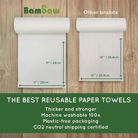 img 1 attached to 🌱 Bambaw Reusable Bamboo Eco Paper Towel Rolls - Heavy Duty & Multipurpose, Strong, Thick, and Absorbent for Eco-Friendly Cleaning, Soft on Skin, Quick-Dry, Includes 20 Eco-Friendly Wipes