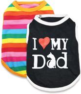 colorful rainbow striped shirts for small dogs: droolingdog pet summer t-shirt логотип