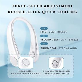 img 3 attached to 🌀 HMCOF Upgraded Bladeless Portable Neck Fan: Rechargeable, 3-Speed Adjustable, Cooling for Face and Neck