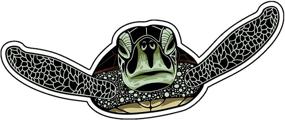 img 2 attached to WickedGoodz Green Turtle Vinyl Decal