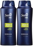 🍊 suave men 3-in-1 citrus rush shampoo, conditioner, and body wash - 28 oz (pack of 2) logo