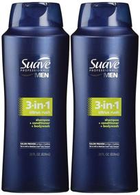 img 3 attached to 🍊 Suave Men 3-in-1 Citrus Rush Shampoo, Conditioner, and Body Wash - 28 oz (Pack of 2)