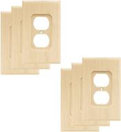 🏠 enhance your home décor with franklin brass w10397v-un-r wood square single duplex outlet wall plate/switch plate/cover - unfinished wood (6 pack) logo