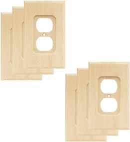 img 4 attached to 🏠 Enhance Your Home Décor with Franklin Brass W10397V-UN-R Wood Square Single Duplex Outlet Wall Plate/Switch Plate/Cover - Unfinished Wood (6 Pack)