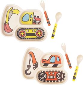 img 4 attached to 🍽️ Bamboo Toddler Divided Dinnerware for Optimal Feeding