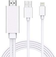 📱 кабель-адаптер lightning к hdmi сертифицированный apple mfi - совместим с iphone ipad, цифровой av адаптер 1080p для телевизора, проектора, монитора - 5,9 футов, серебристый. логотип