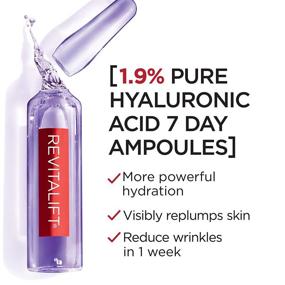 img 2 attached to 💧 L'Oreal Paris Revitalift Derm Intensives Hyaluronic Acid Serum Ampoules - 7 Day Boost for Visibly Replumped Skin, with Pure Hyaluronic Acid - 7 Ampoules, 0.28 fl oz.