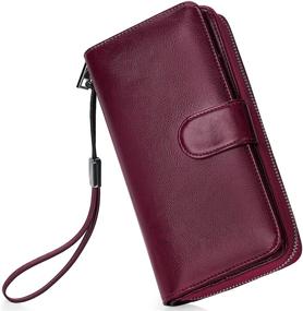 img 4 attached to 👜 Premium Detachable Wristlet Women's Handbags & Wallets in Genuine Leather - Blocking Technology