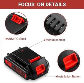 img 1 attached to 🔋 LBXR20 20V 3000mAh Replacement Battery for Black and Decker Cordless Tools - Compatible with LB20, LBX20, LST220 & More!