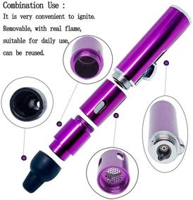 img 1 attached to 🔥 FengFang Torch Lighter: Portable Metal All-in-One Pipe with Detachable Inflatable Tube (Purple)