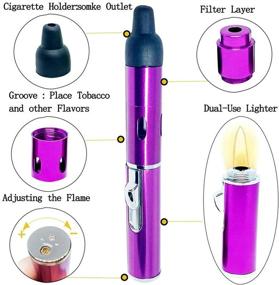 img 2 attached to 🔥 FengFang Torch Lighter: Portable Metal All-in-One Pipe with Detachable Inflatable Tube (Purple)