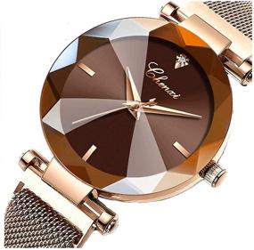 img 1 attached to Watches Fashion Crystal Stainless Waterproof