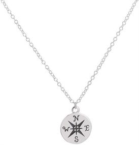 img 2 attached to Sterling Engraved Compass Encouraging Necklace