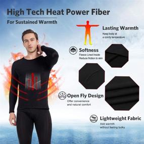 img 2 attached to 👕 Mens Fleece Lined Thermal Shirts: Long Sleeve Compression Base Layer by MANCYFIT