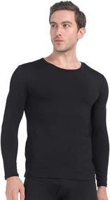 img 4 attached to 👕 Mens Fleece Lined Thermal Shirts: Long Sleeve Compression Base Layer by MANCYFIT