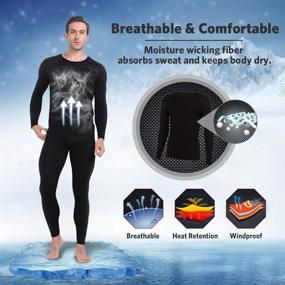 img 3 attached to 👕 Mens Fleece Lined Thermal Shirts: Long Sleeve Compression Base Layer by MANCYFIT