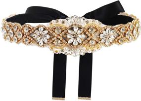 img 4 attached to 💎 Sparkling Yanstar Handmade Rhinestone Crystal Wedding Women's Belt Accessories: Elevate your Wedding Style!