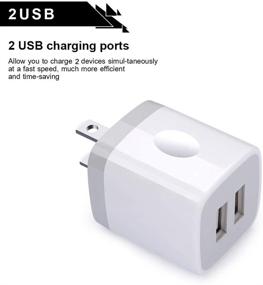 img 1 attached to 🔌 USB Wall Charger 4-Pack, Dual Port Cube Charging Box for iPhone, iPad, Samsung - 2.1A/5V Home Travel Charger Plug