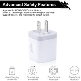 img 3 attached to 🔌 USB Wall Charger 4-Pack, Dual Port Cube Charging Box for iPhone, iPad, Samsung - 2.1A/5V Home Travel Charger Plug