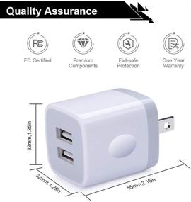 img 2 attached to 🔌 USB Wall Charger 4-Pack, Dual Port Cube Charging Box for iPhone, iPad, Samsung - 2.1A/5V Home Travel Charger Plug