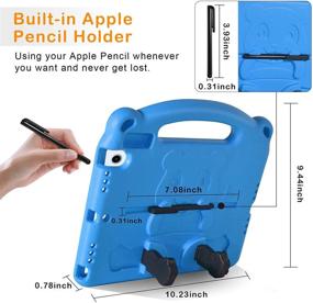 img 1 attached to 📱 Staruto Kids Tablet Case for iPad 10.2" 8th Gen 2020 / 7th Gen 2019 / iPad Air 10.5" 2019 / iPad Pro 10.5" with Pen Holder - Shockproof and Protective Stand Cover Case for Kids - Blue, includes Stylus