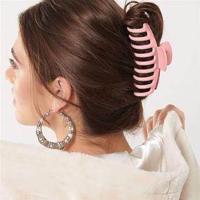 img 1 attached to 💇 Fani 9 PCS Big Hair Claw Clips: Non-slip Matte Plastic Claw Clips for Women with Thin to Medium Hair, Acrylic Banana Clips for Thick Hair - Fashionable Jaw Clips for a Strong Hold