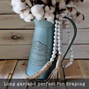 img 3 attached to Garland Wooden Farmhouse Tassels Whitewashed