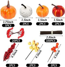 img 3 attached to 🍂 HAKACC 15 inch DIY Fall Wreath - Autumn Wreath Supplies with Grapevine, Pumpkin, Maple Leaves, and Artificial Berries for Autumn, Halloween, and Thanksgiving Day