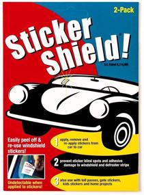 img 1 attached to 🚗 Sticker Shield - Car Windshield Sticker Applicator: Easy Application, Removal, and Re-Application - 1 Pack (2 Sheets, 4x6 inches)