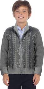 img 3 attached to 👕 Stylish Full Zip Lightweight Cardigan Sweater for Boys - Gioberti Kids' Geometric Design