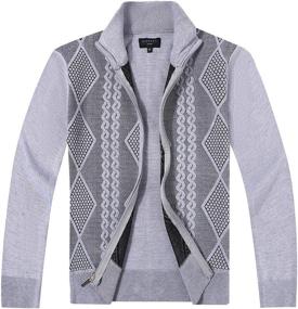 img 2 attached to 👕 Stylish Full Zip Lightweight Cardigan Sweater for Boys - Gioberti Kids' Geometric Design