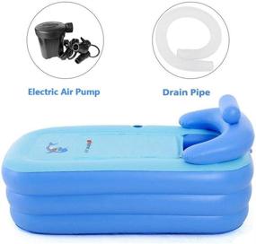 img 2 attached to EoSaga Portable Inflatable Bath Tub with Air Pump - Lightweight and Environmentally Friendly PVC Bathtub for Adults - Convenient Bathroom SPA - Light Blue