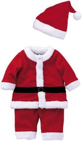 img 3 attached to 🎅 Plush Velvet Christmas Costume Onesies: Festive Attire for the Holidays