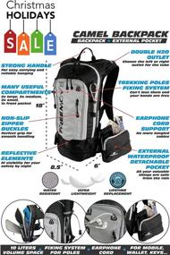 img 2 attached to FREEMOVE 10L Hiking Daypack Backpack with Detachable Phone Pocket - Durable & Multi-Compartment Design for Hiking, Running, Cycling - Bladder NOT Included