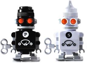 img 4 attached to SUCK UK Wind-up Robot Salt & Pepper Shakers: Quirky Kitchen Gadgets for Seasoning Fun!