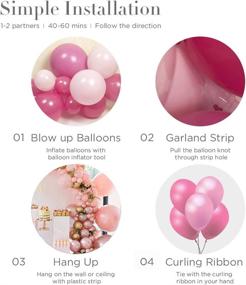 img 2 attached to Macaroon Pink Balloon Garland Arch Kit-138Pcs, Thicken Latex Balloon for Various Celebrations and Events: Birthday, Baby Shower, Wedding, Engagement, Graduation, Picnic, Party Decorations