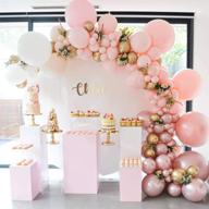 macaroon pink balloon garland arch kit-138pcs, thicken latex balloon for various celebrations and events: birthday, baby shower, wedding, engagement, graduation, picnic, party decorations логотип